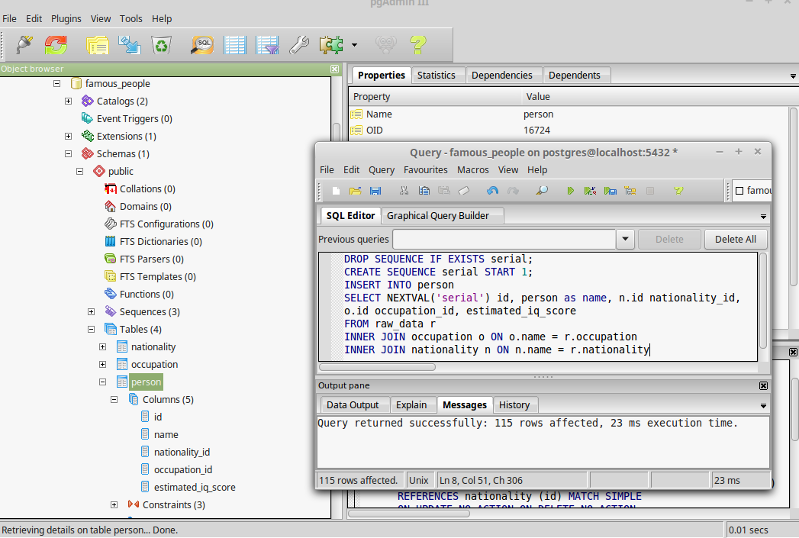 select into in postgresql